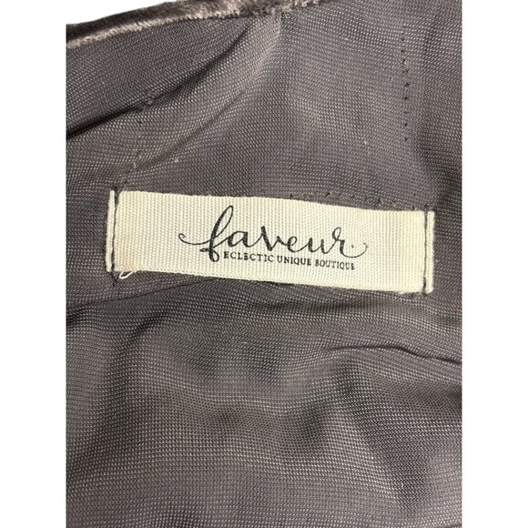 Faneur Floral Velvet Open Front Kimono Jacket One Size Black & Burnt Orange - Picture 5 of 7